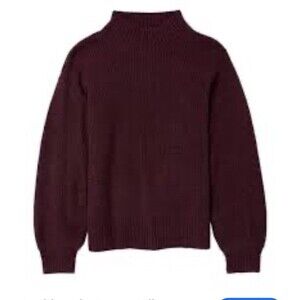 Goodthreads Women Crewneck Sweater Comfy Soft Boucle Balloon Wool Blend Purple 6